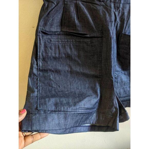 Theory Hadrine D Romper Women's Size 4 Dark Blue Denim Sleeveless One-Piece - Picture 12 of 12